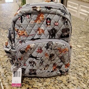 Vera Bradley Quilted Dog Print Backpack - Gray
